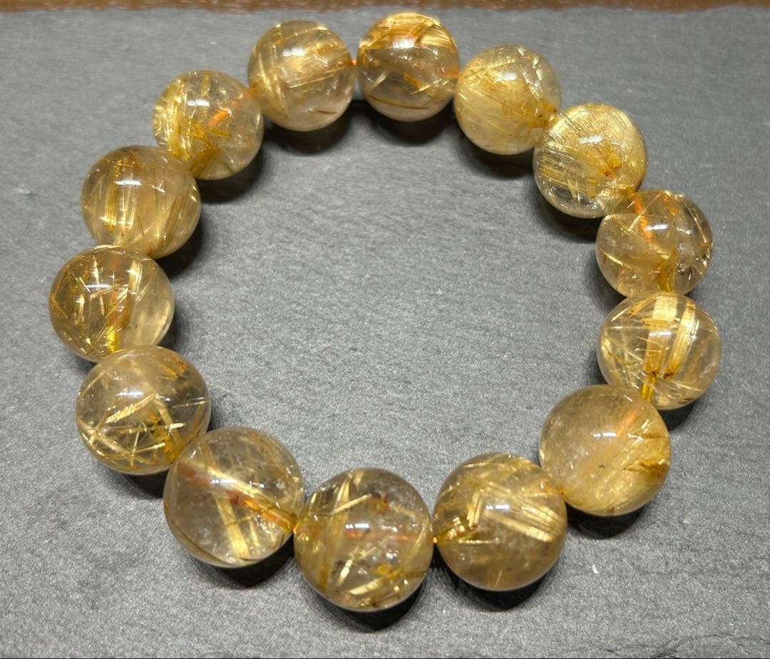 ゴールドルチルクォーツブレスレット　17mm