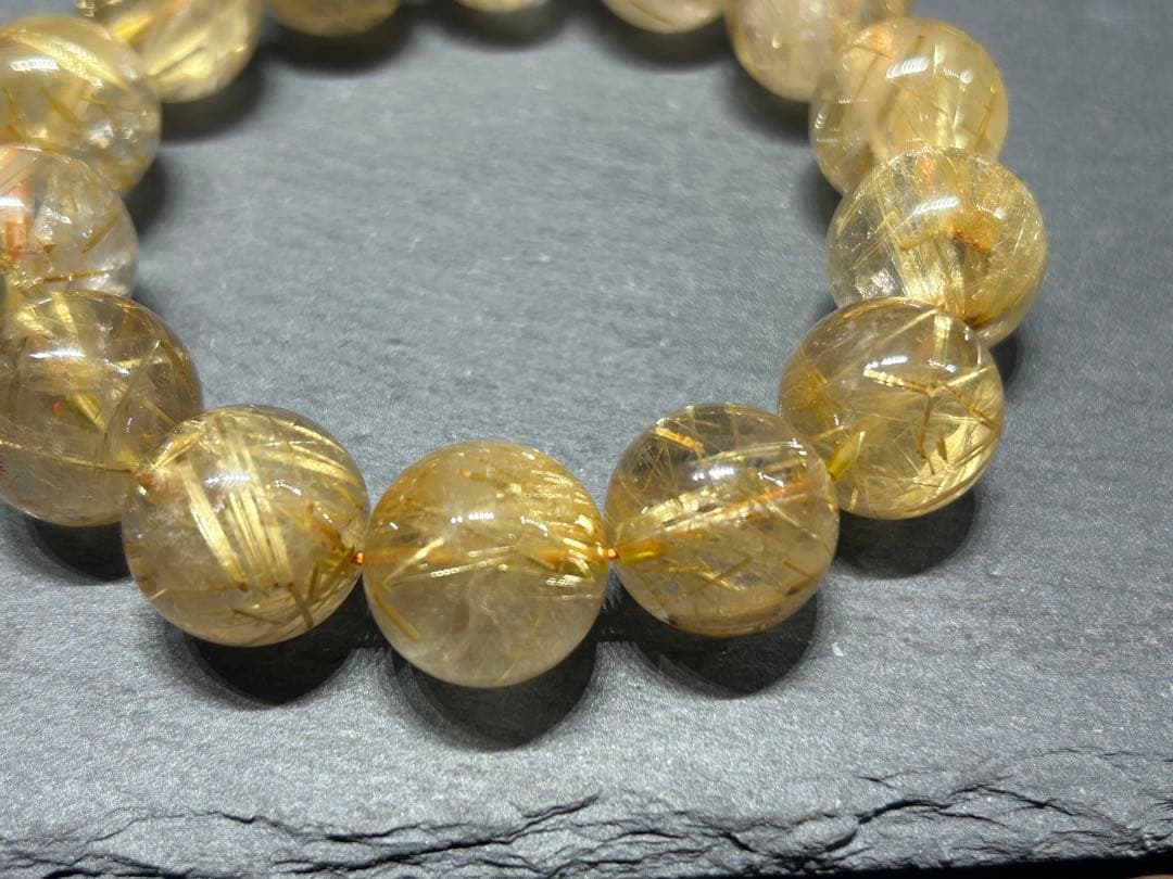 ゴールドルチルクォーツブレスレット　17mm