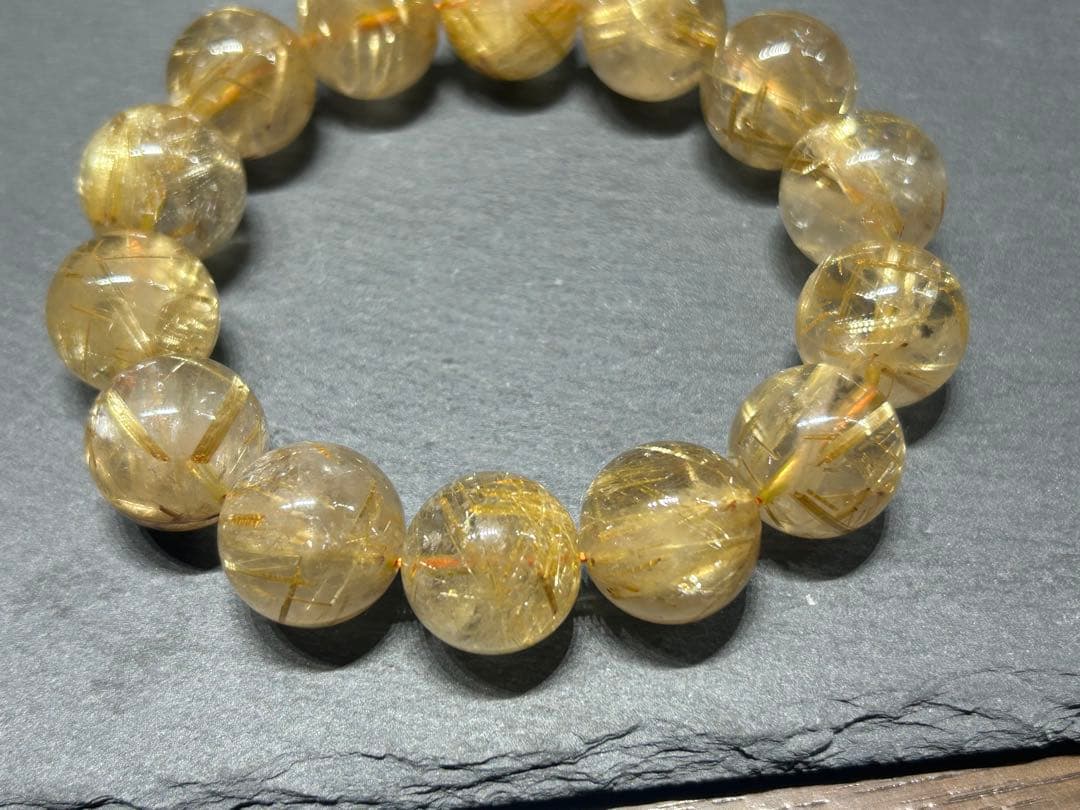 ゴールドルチルクォーツブレスレット　17mm