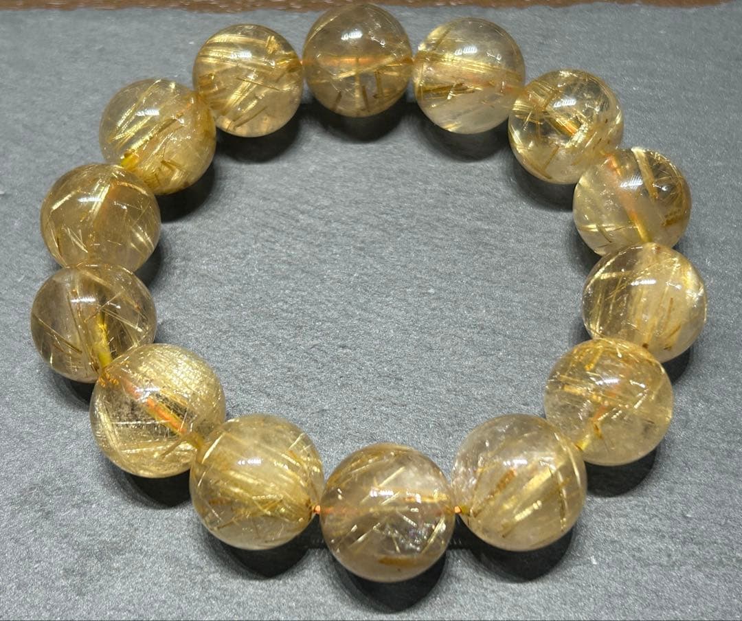 ゴールドルチルクォーツブレスレット　17mm