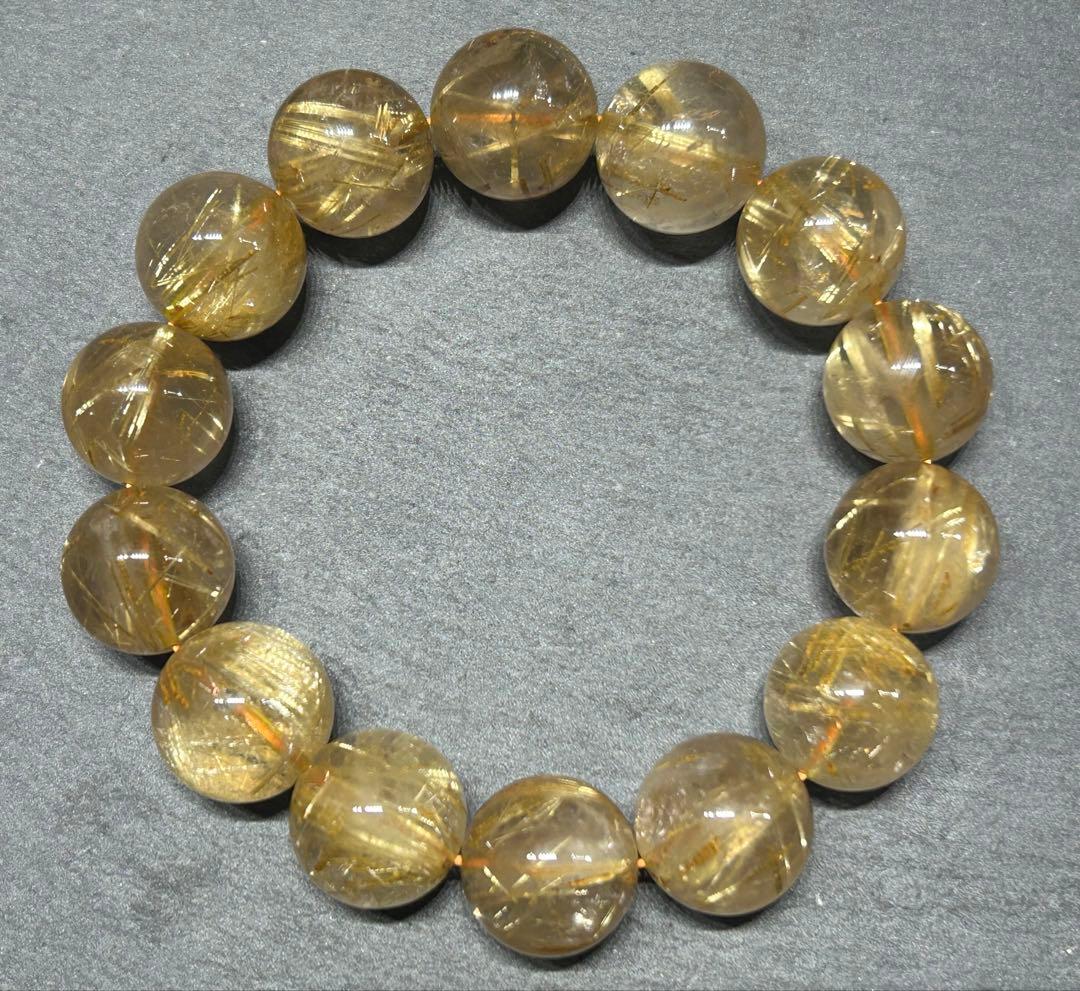 ゴールドルチルクォーツブレスレット　17mm