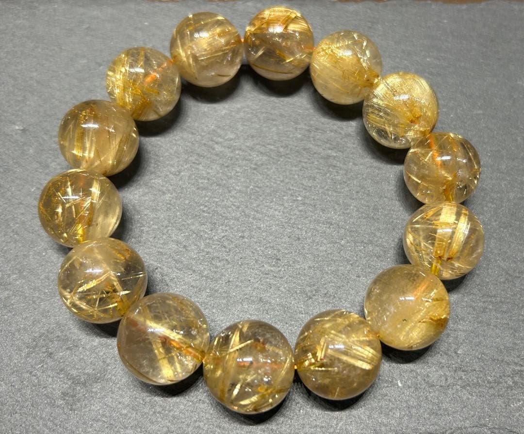 ゴールドルチルクォーツブレスレット　17mm