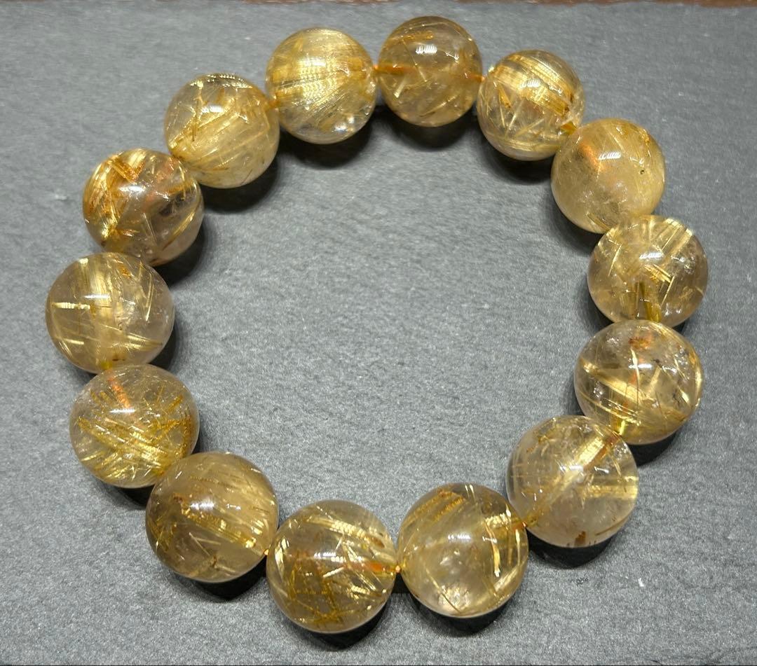 ゴールドルチルクォーツブレスレット　17mm