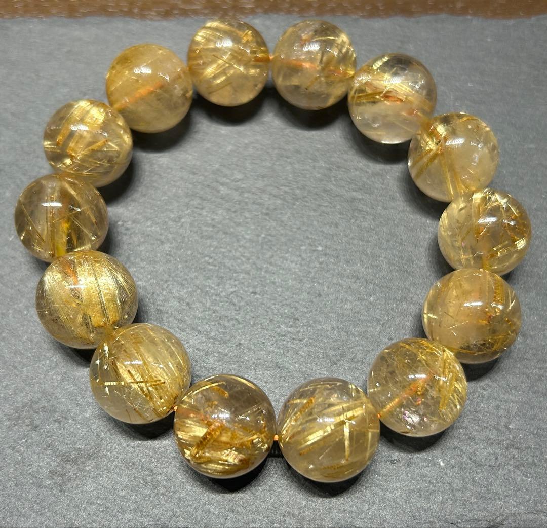 ゴールドルチルクォーツブレスレット　17mm