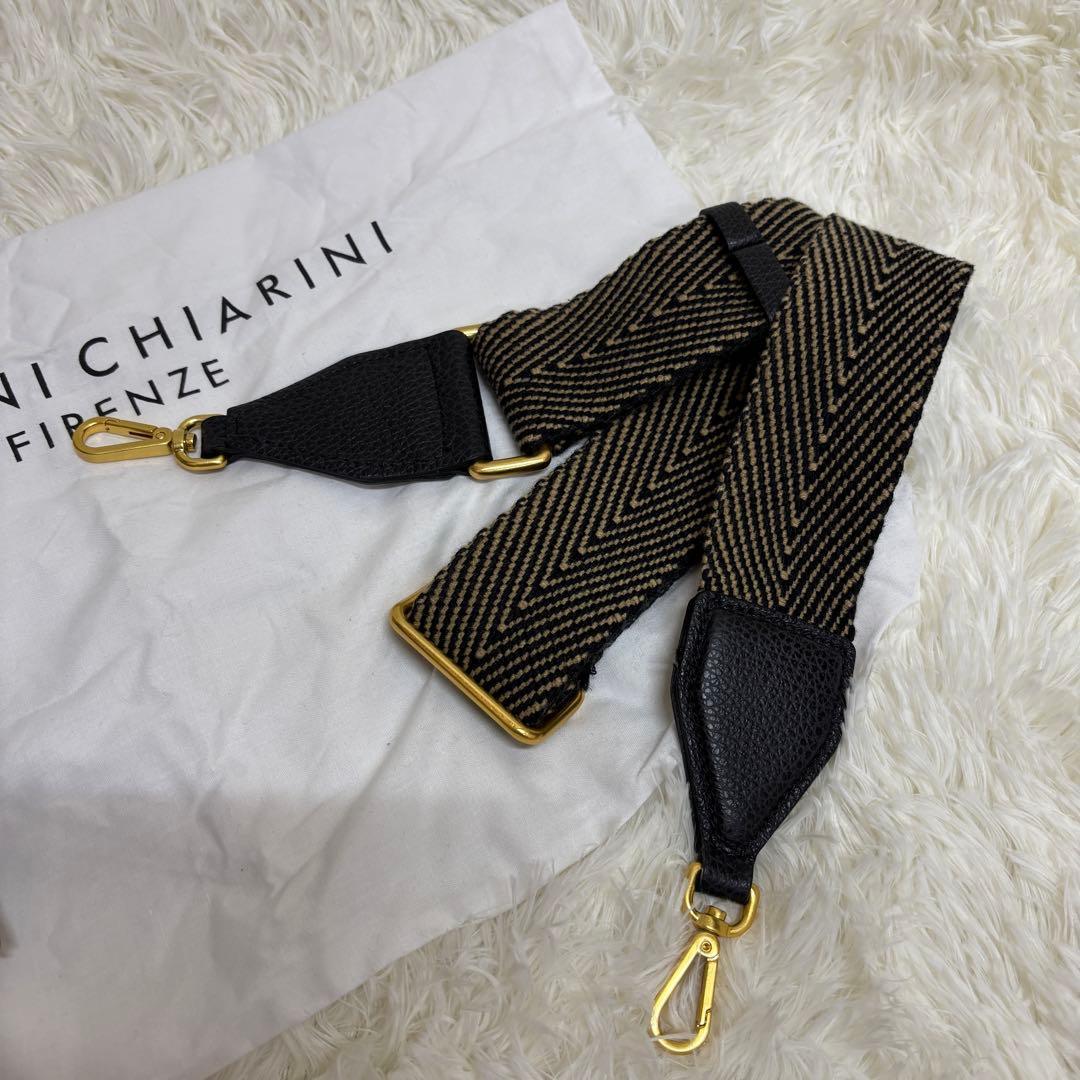 GIANNI CHIARINI レザートートバッグ 黒 2way 太ストラップ付