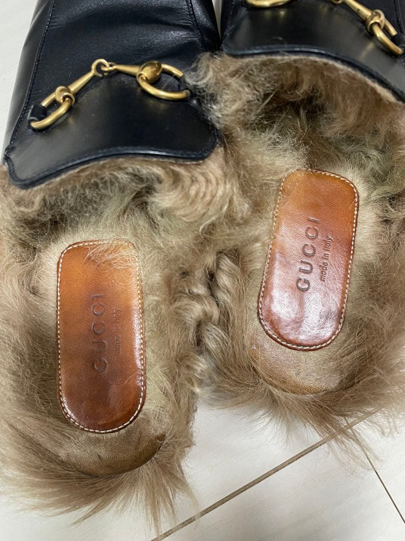 【美品】GUCCIプリンスタウン ホースビット 黒 レザー ファー