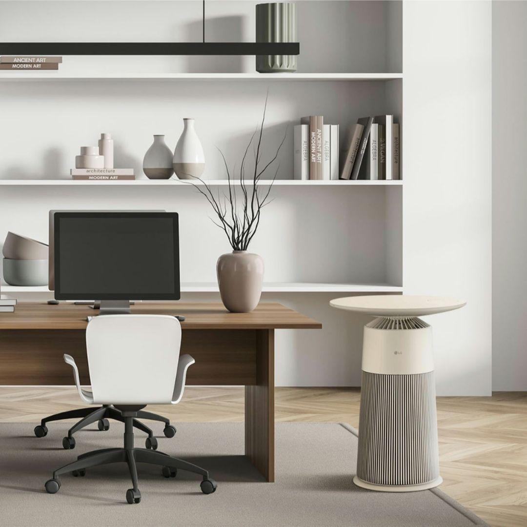 LG サイドテーブル型空気清浄機 AS207PBU0 12畳用 サンドベージュ