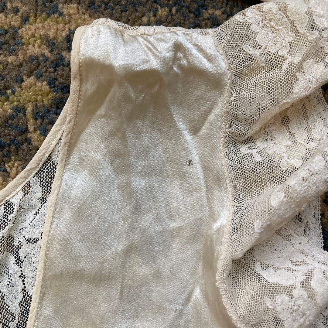 激レア　希少　アンティークレース　バレエコア　キャミソール　ノースリーブ