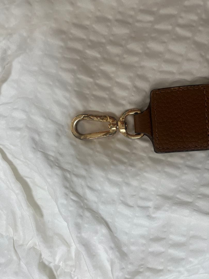 な*ぺ様 ブラウンレザー ハンドバッグ タッセル付き