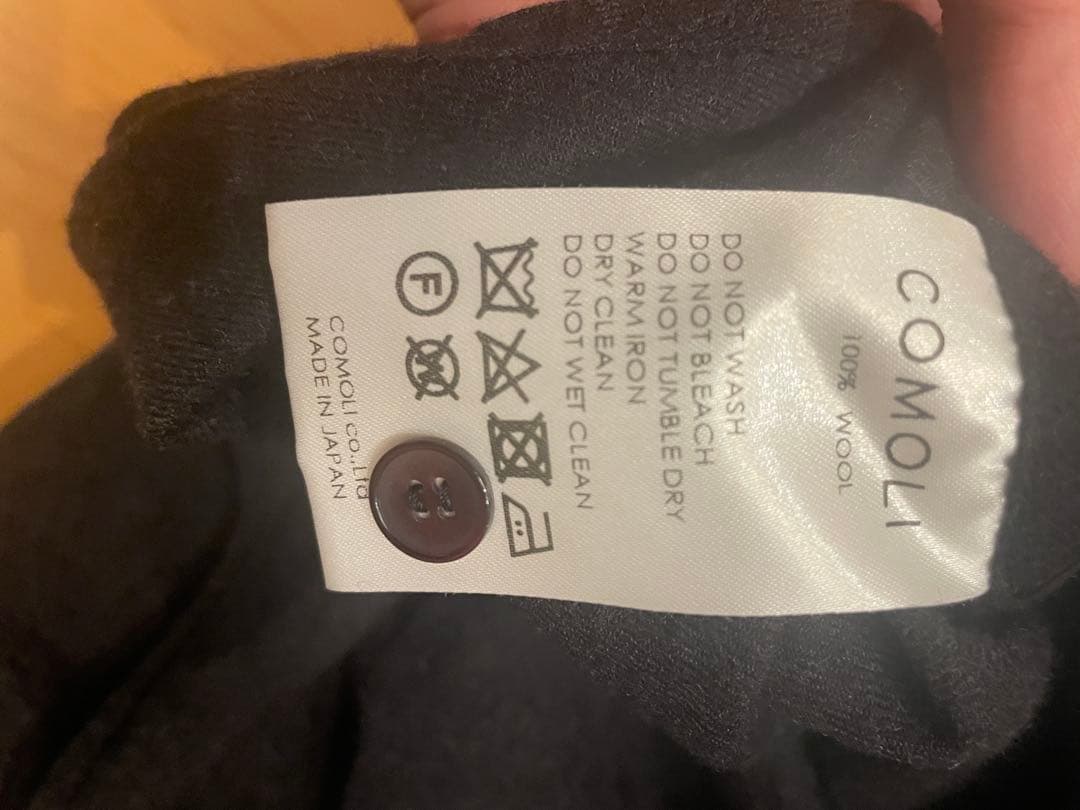 COMOLI22AW ウールビエラ スキッパーシャツ サイズ3 チャコール