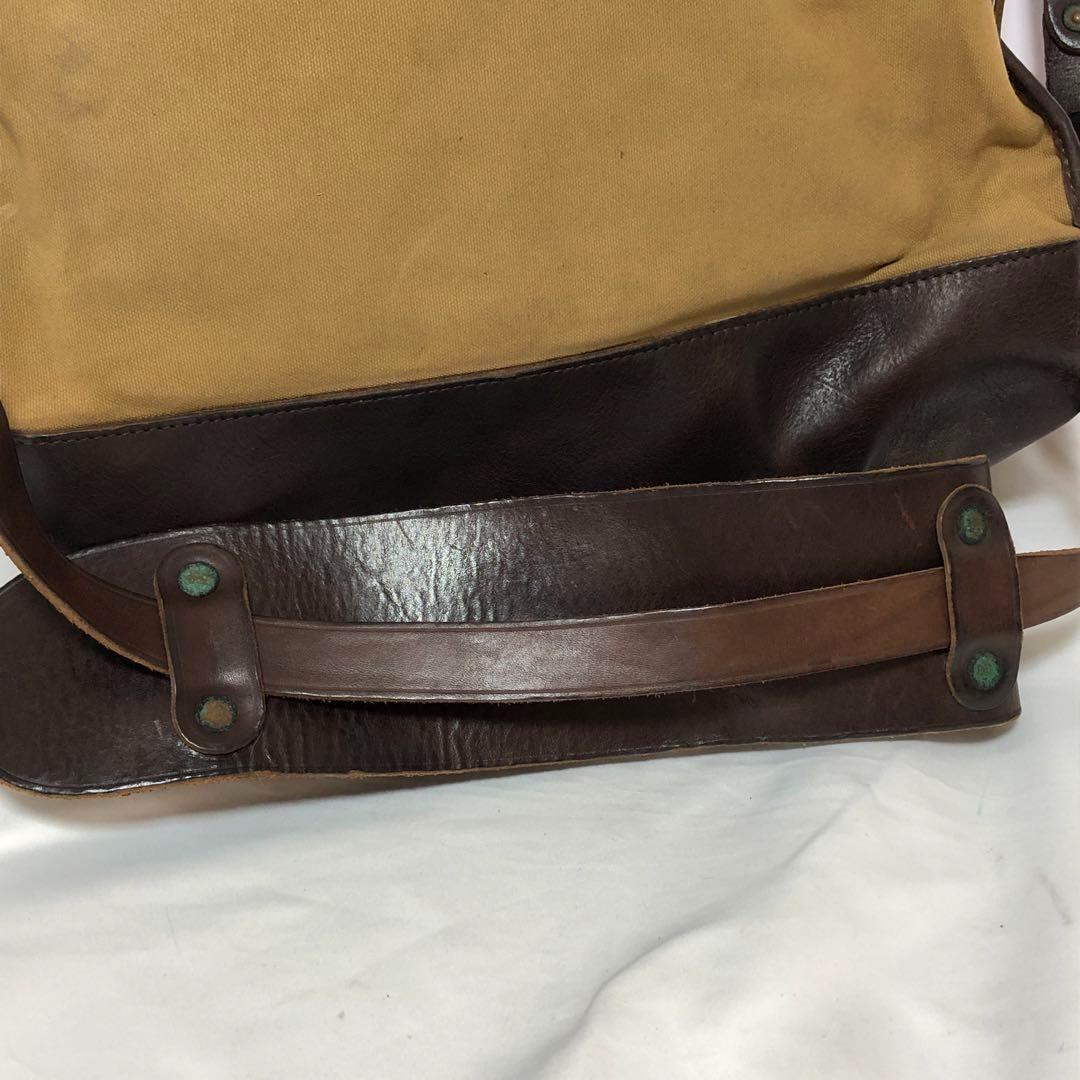 DOUBLE RL RRL メッセンジャーバッグ ダメージ加工 レザー