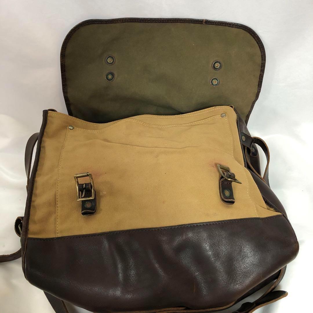 DOUBLE RL RRL メッセンジャーバッグ ダメージ加工 レザー