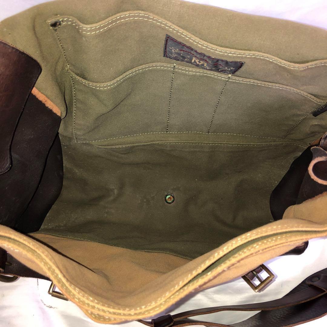 DOUBLE RL RRL メッセンジャーバッグ ダメージ加工 レザー