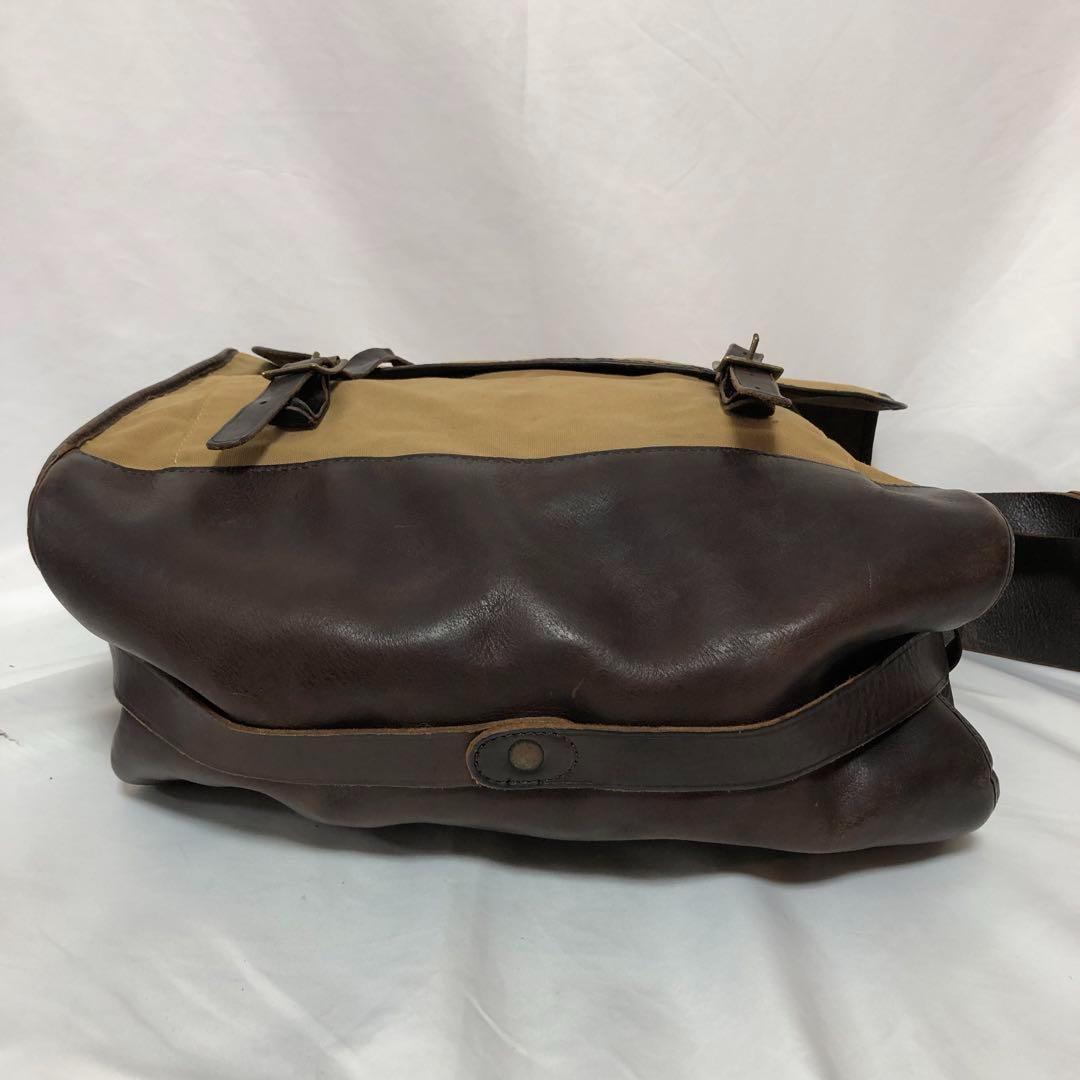 DOUBLE RL RRL メッセンジャーバッグ ダメージ加工 レザー