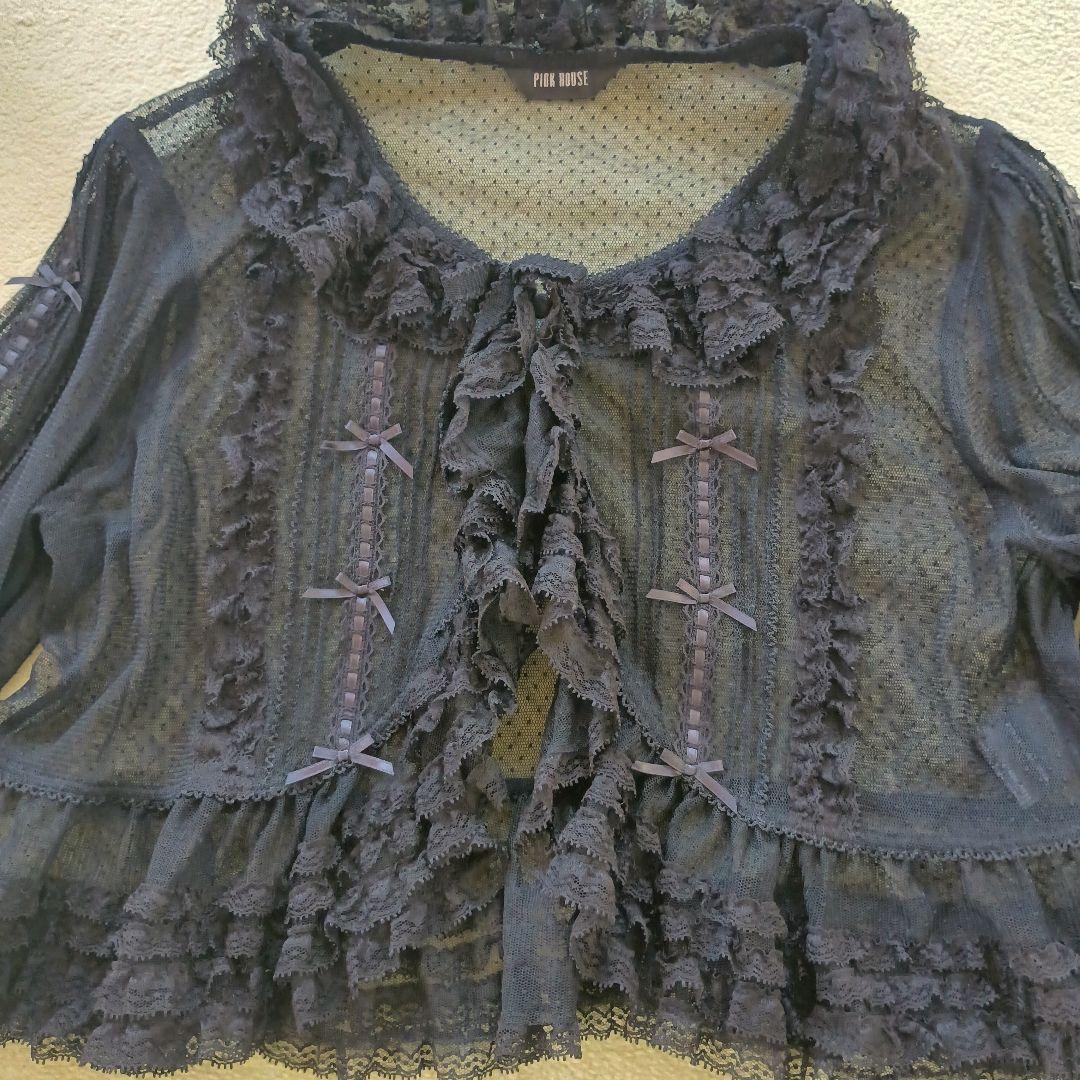 PINKHOUSE ドット チュール フリフリ ブラウス