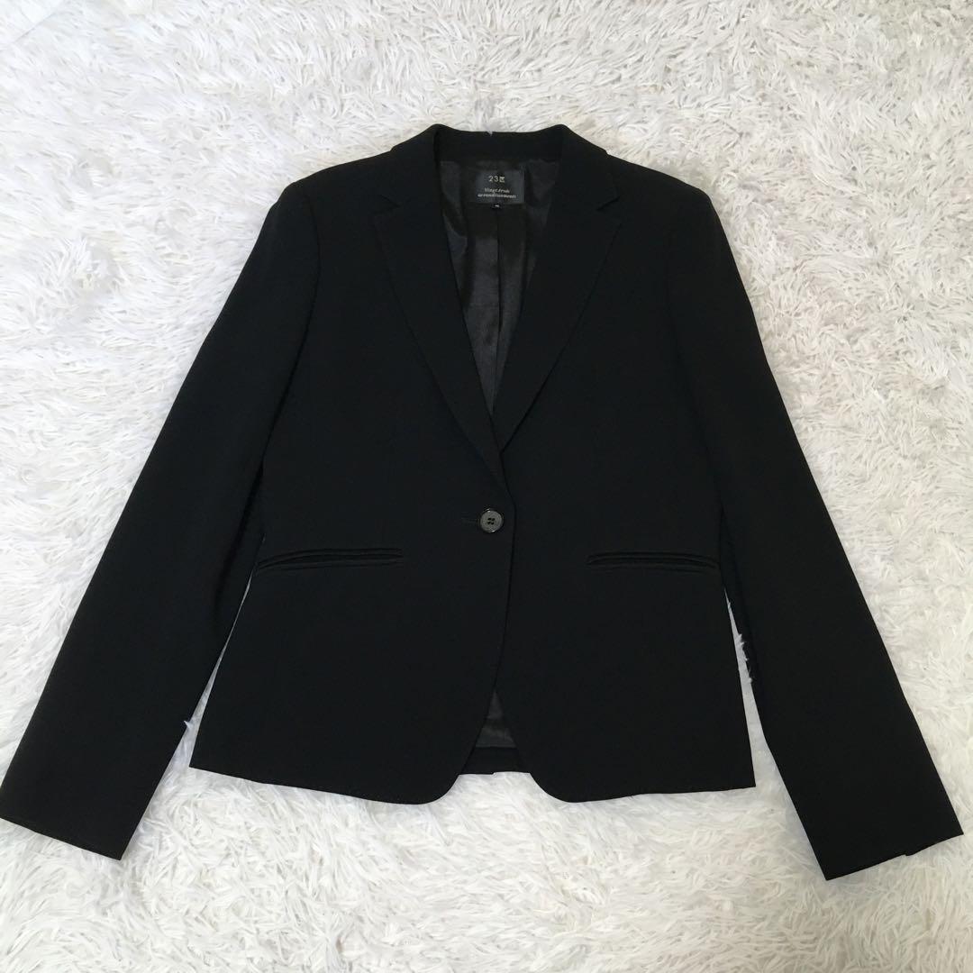 美品　23区　スリーピース　ジャケット　パンツ　スカート　ブラック　サイズL