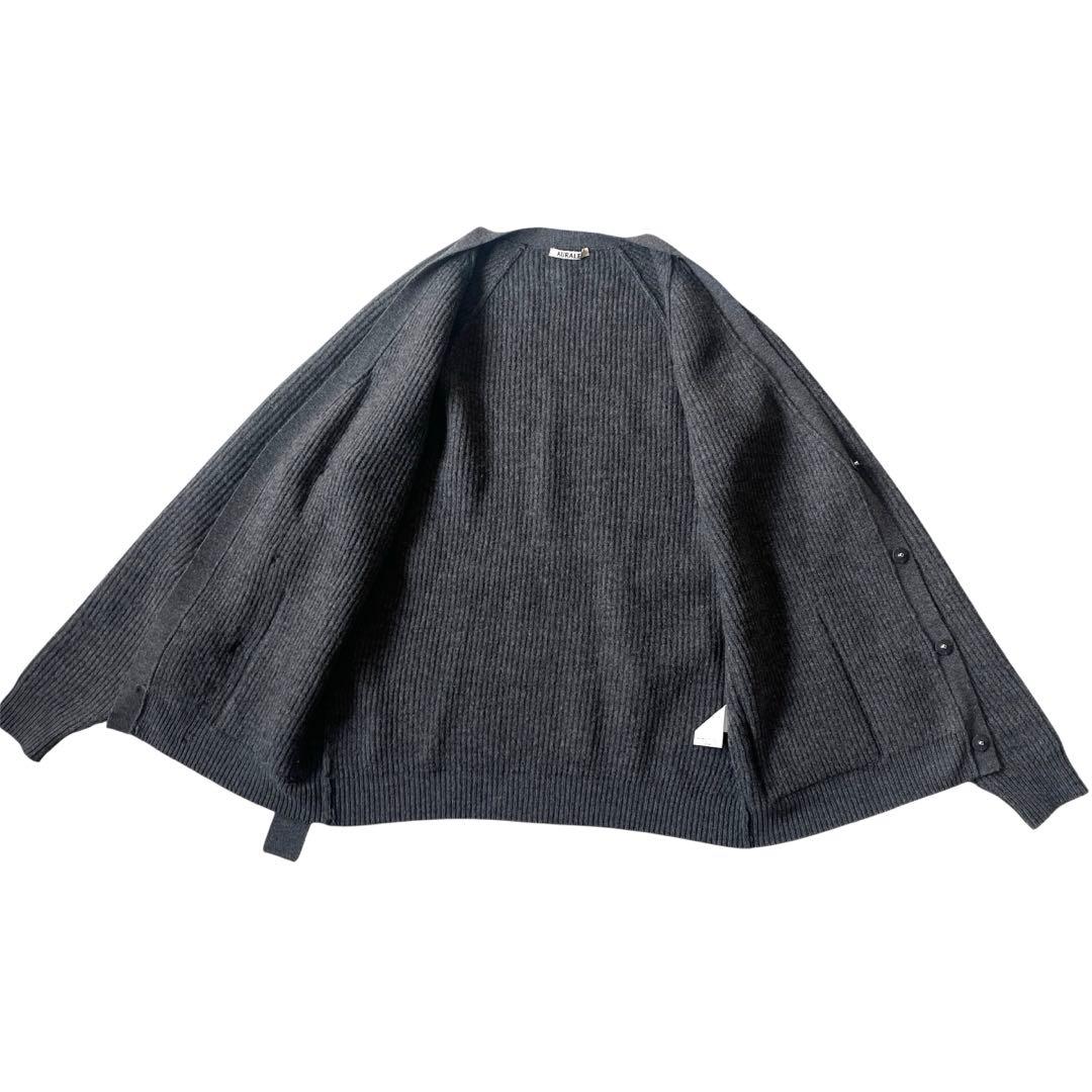 オーラリー リブニットカーディガン ベルト メリノウール 定価5.5万 2023