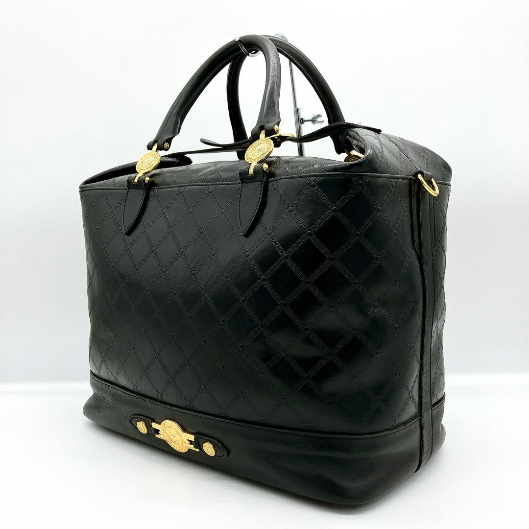 【GIANNI VERSACE】2wayバッグ　ボストンバッグ　サンバースト