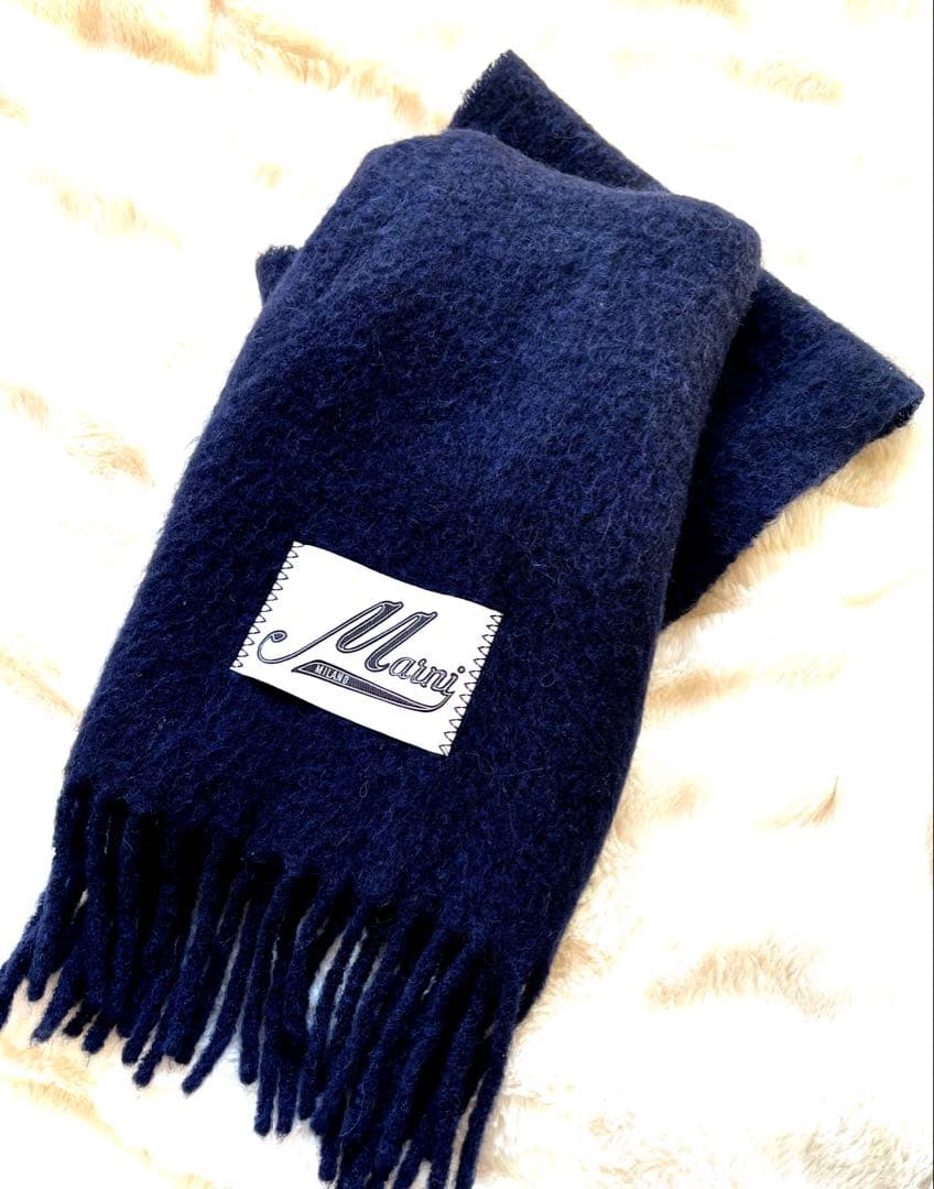 Marni ネイビー ウール マフラー UNI