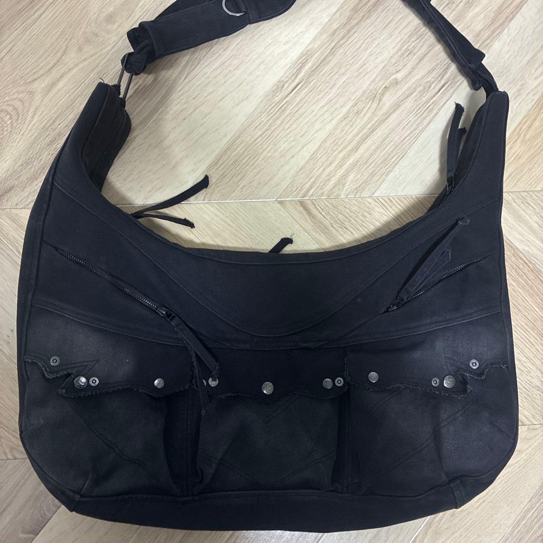 Professor.E パラシュート ショルダーバッグ Washed Black