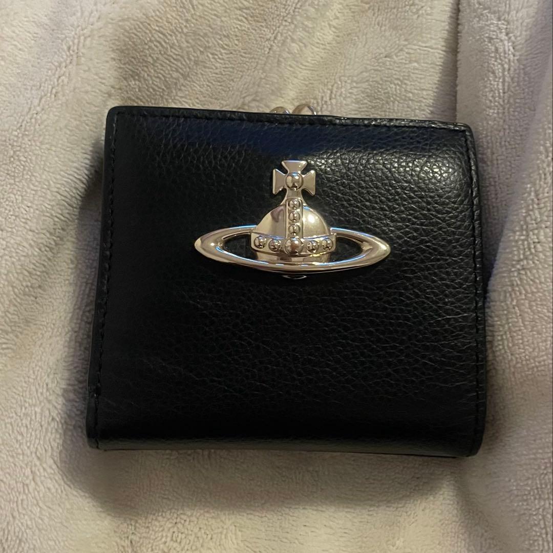 Vivienne Westwood黒 レザー 二つ折り財布