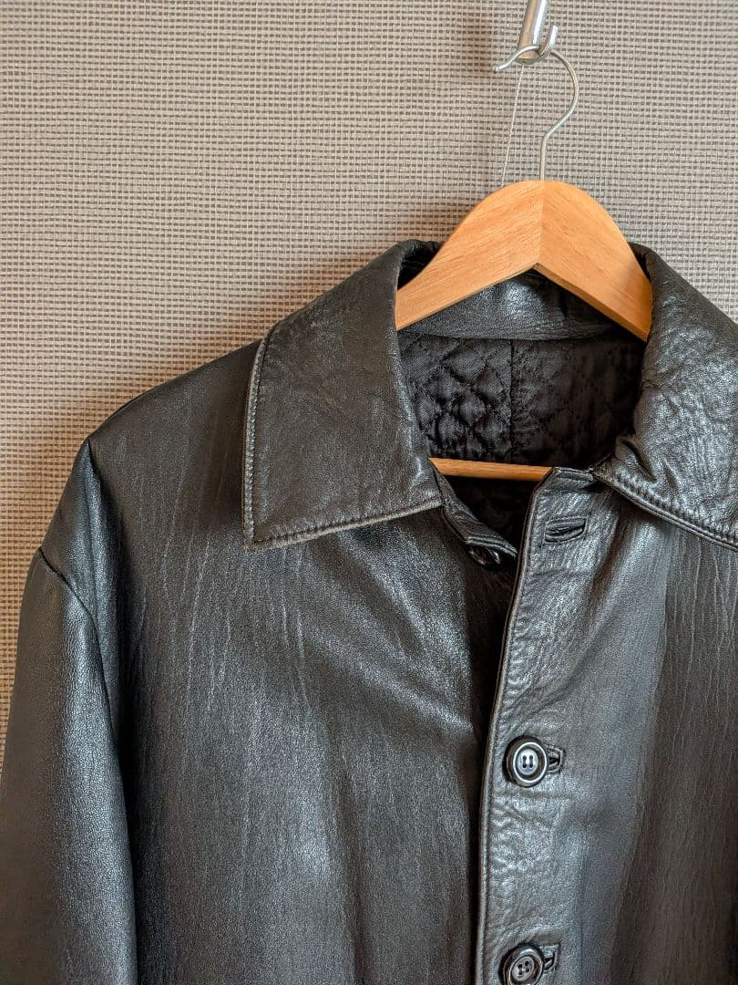 美品　vintage 本革　レザーカーコート