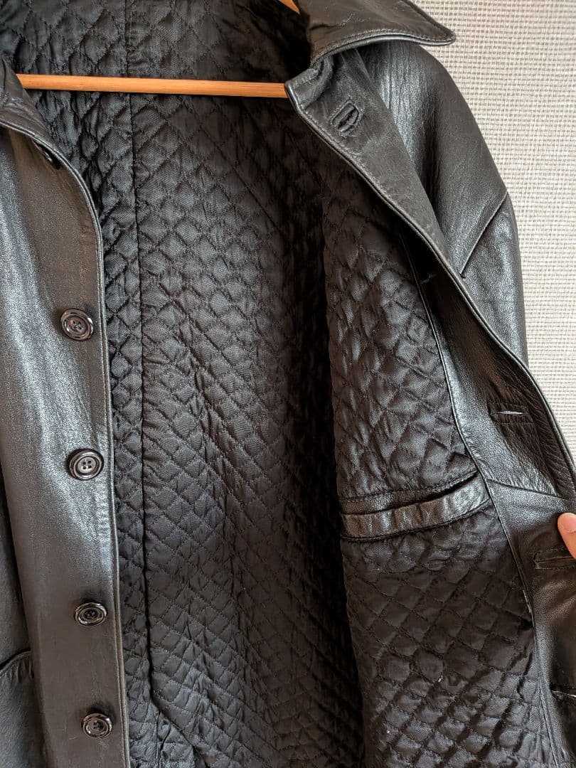 美品　vintage 本革　レザーカーコート