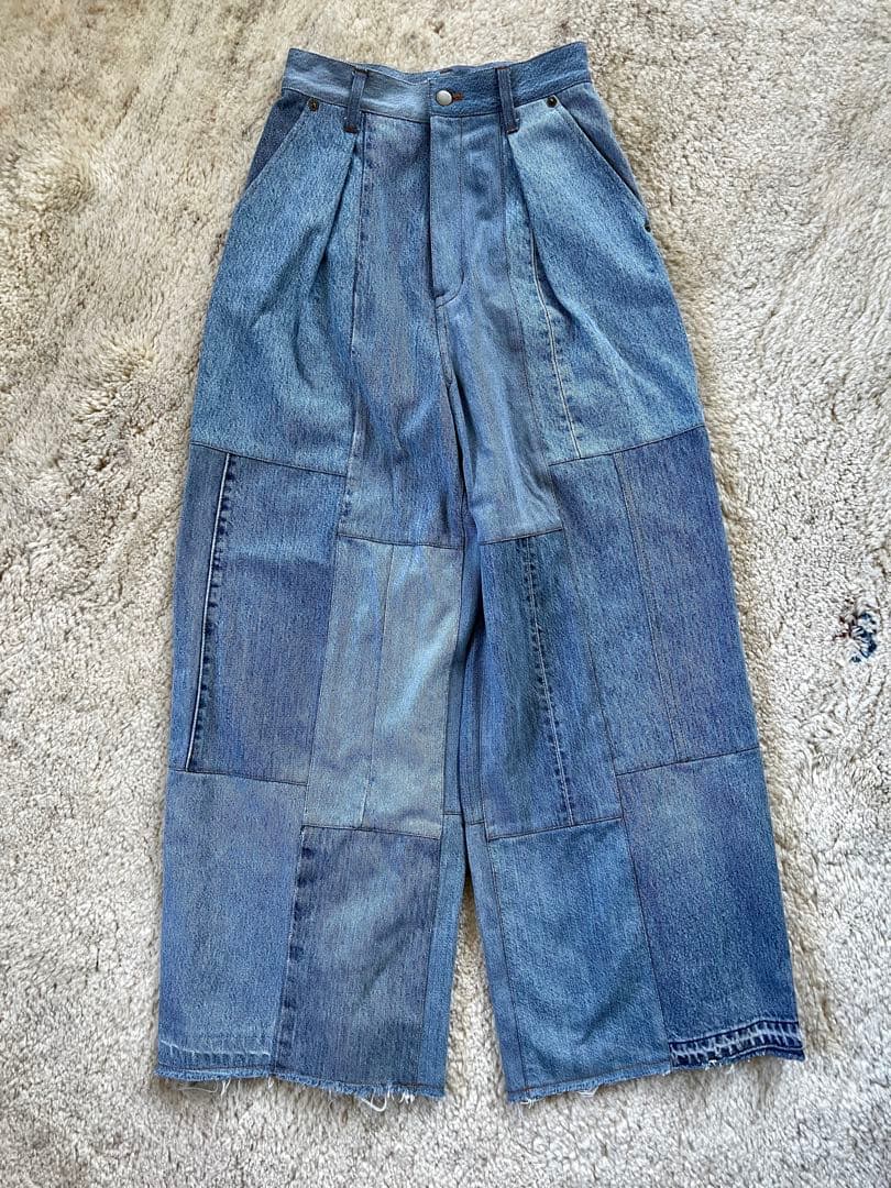 MALION パッチワークデニム ワイドレッグ