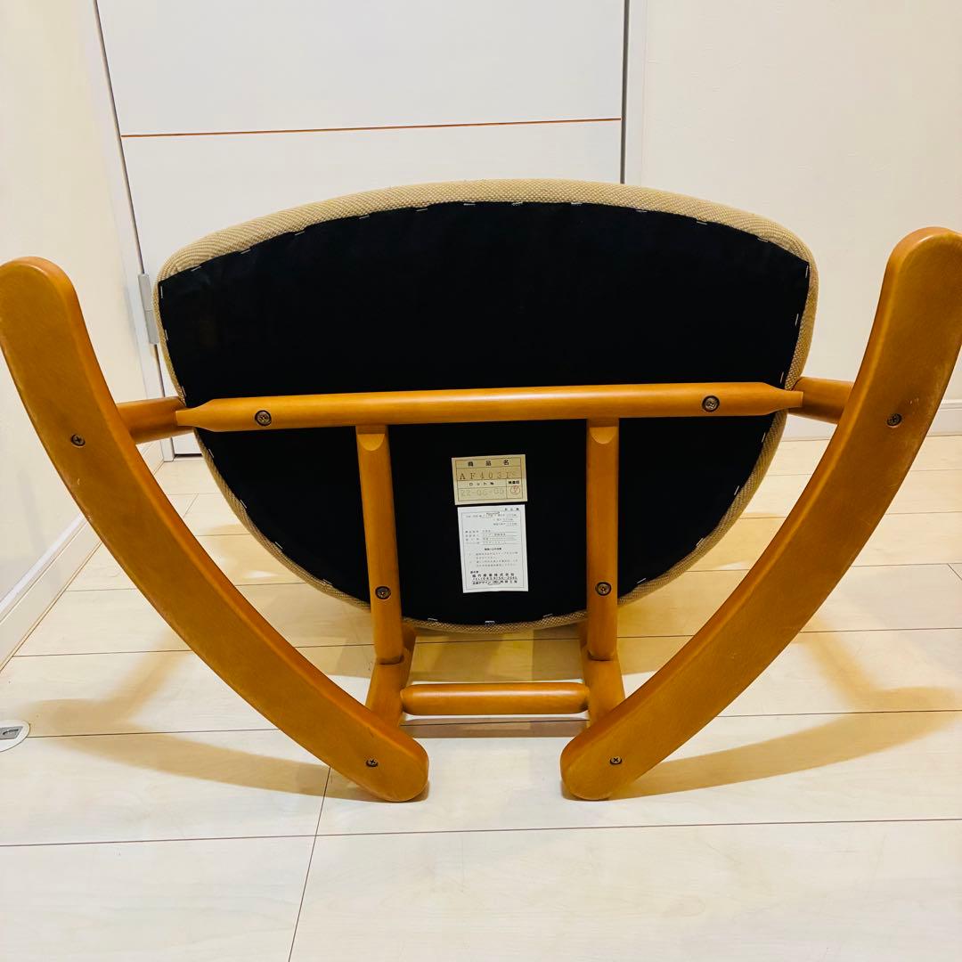 【状態良好】福竹産業 無限工房 かに座椅子 天然木 低座椅子 介護椅子