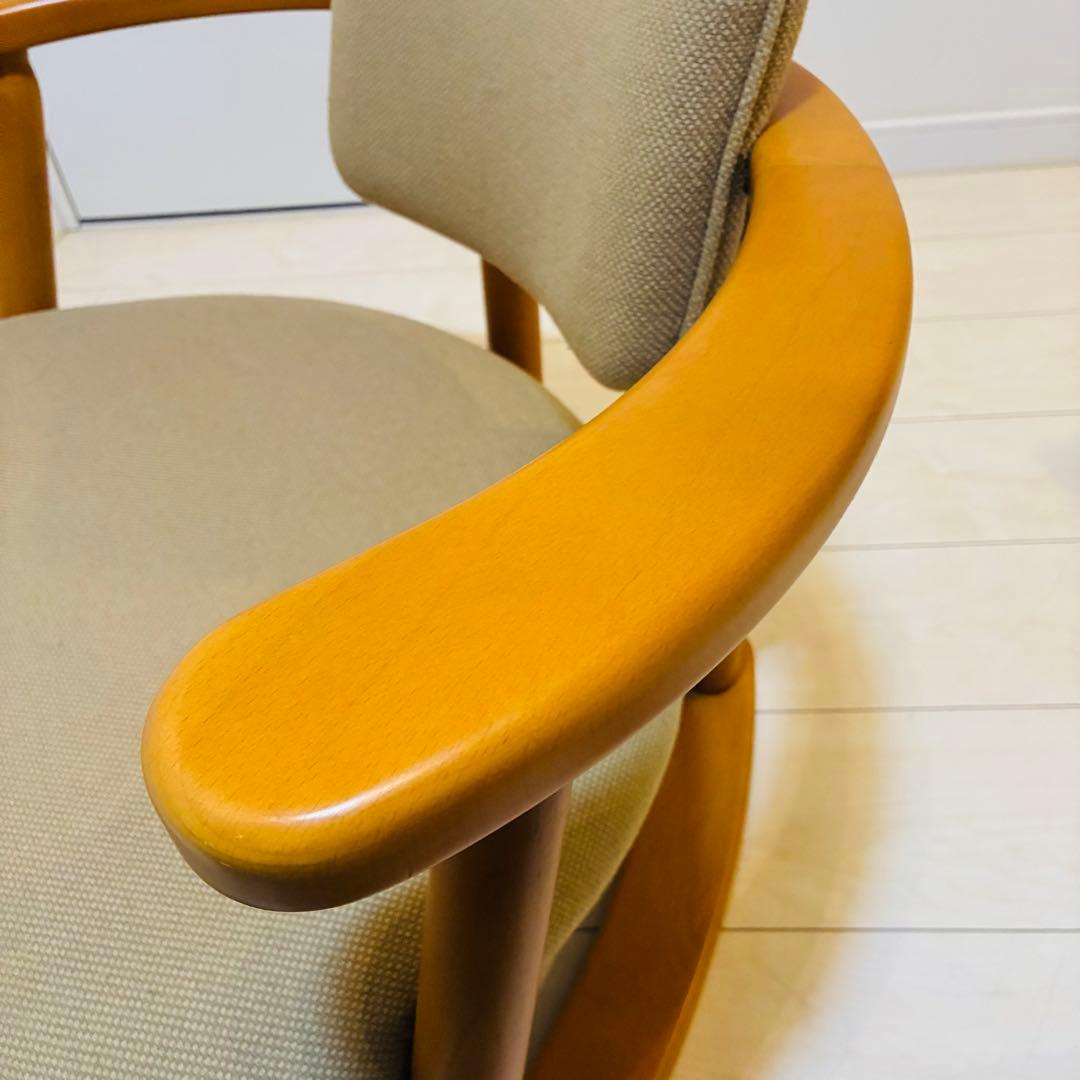 【状態良好】福竹産業 無限工房 かに座椅子 天然木 低座椅子 介護椅子