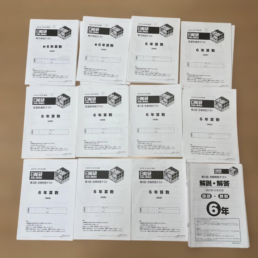 日能研　6年生　一年分　全11回分　フルセット