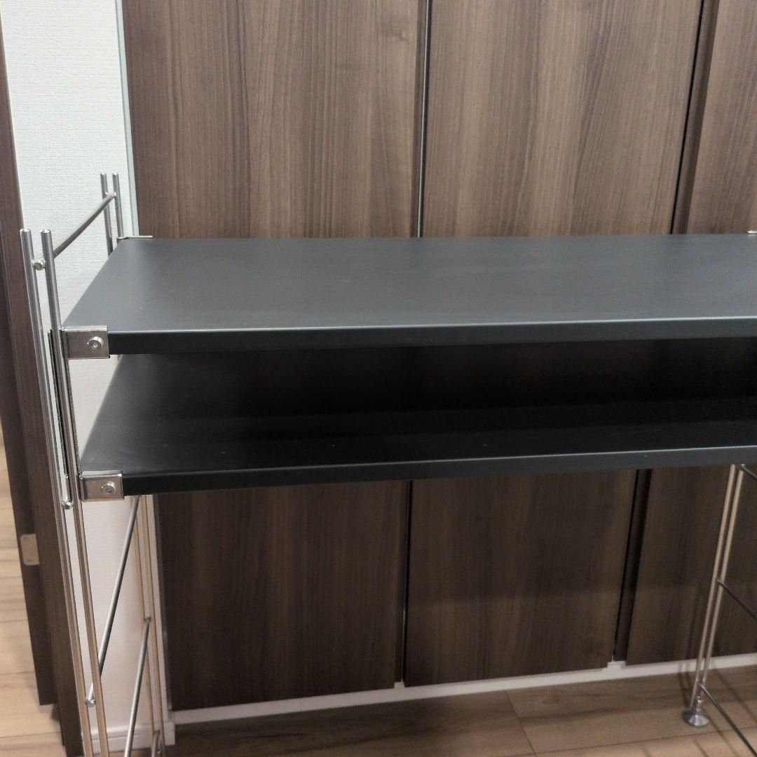 無印良品 ステンレスユニットシェルフ ダークグレー 帆立 棚 机