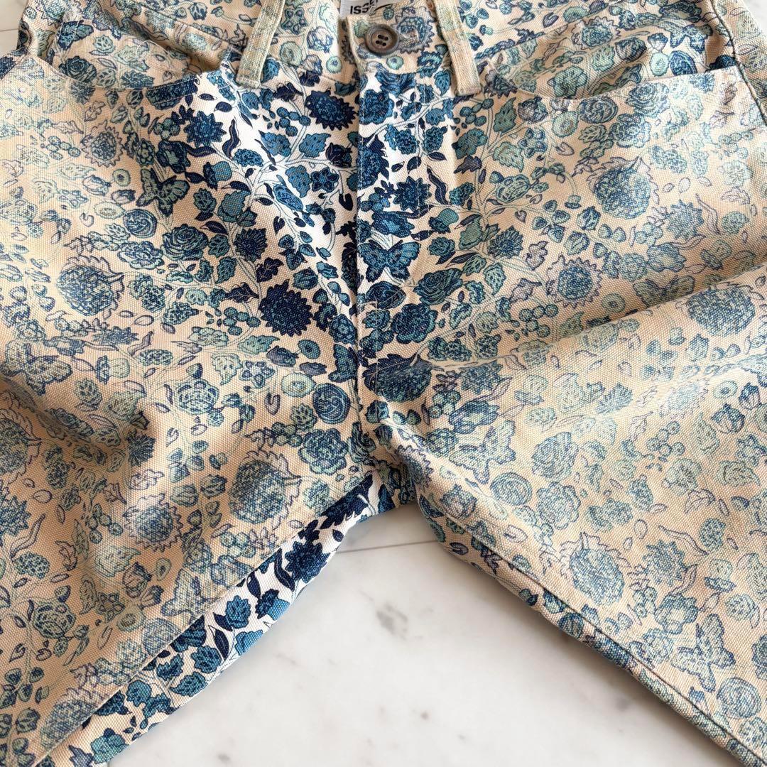 イッセイミヤケ ムラ染め 花柄 総柄 デニム パンツ ズボン サイズ2