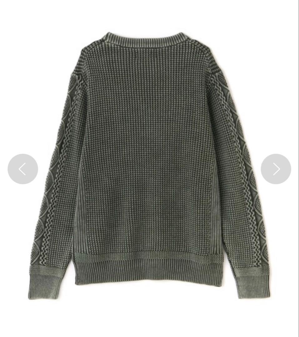 Schott ケーブルニットセーター S セージ