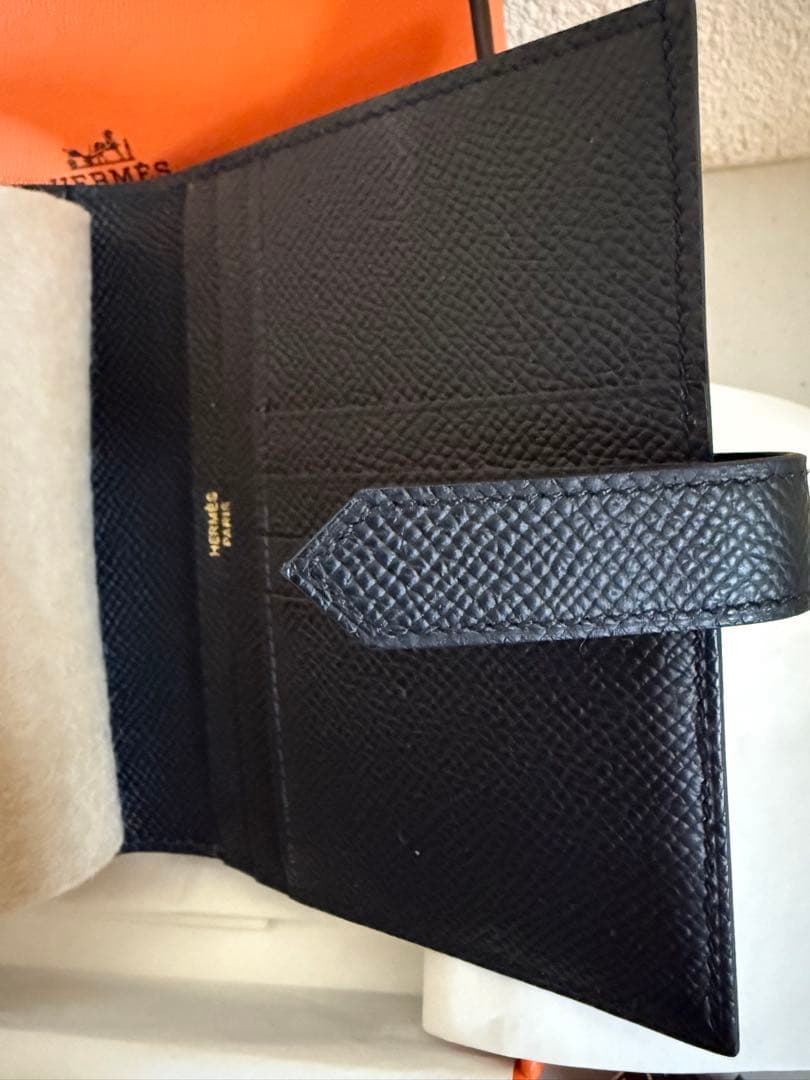 あり✨超美品✨HERMES べアンコンパクト ブラック 金具ゴールド