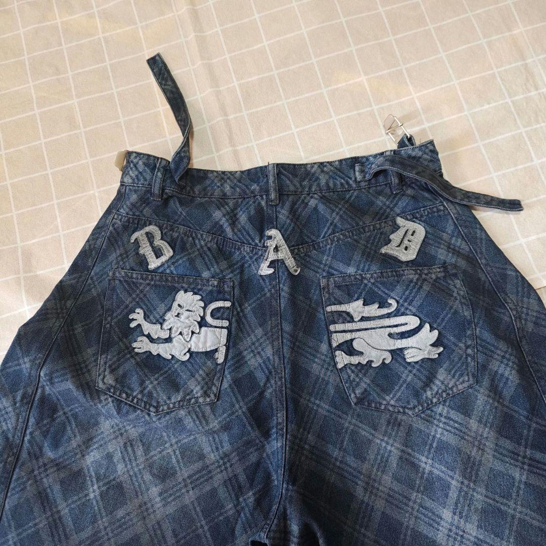 BADBLOOD デニムパンツ ブルーチェック XS