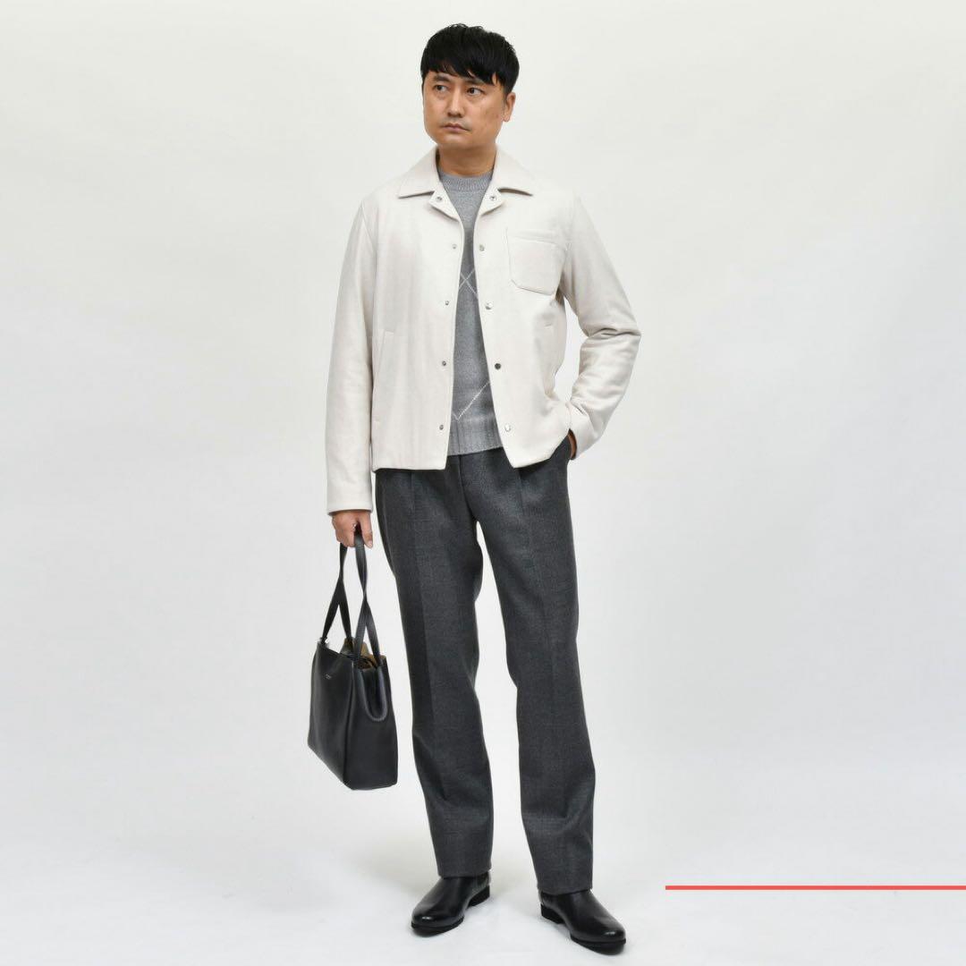 極美品 2024AW ヘルノ ウールリヨセルライトフランネルパデッドジャケット