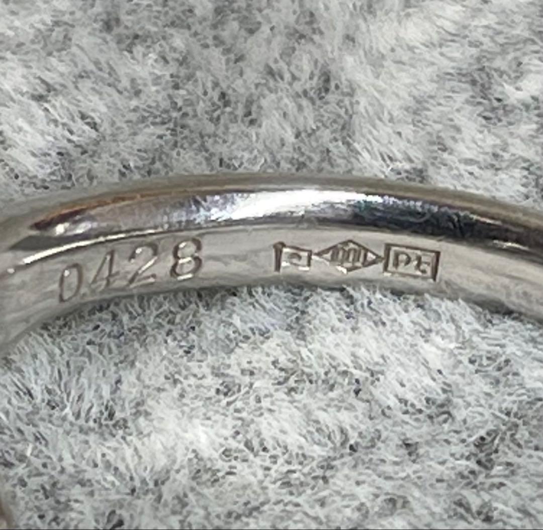 ◇Pt1000◇ダイヤ0.428ct◇プラチナリング◇刻印あり◇約12号◇