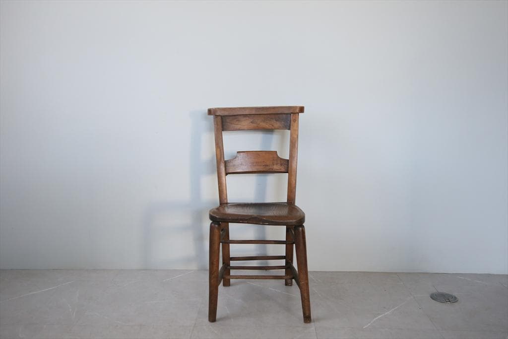 英国アンティーク木製チャペルチェア/チャーチ/ダイニングイス(91-224)