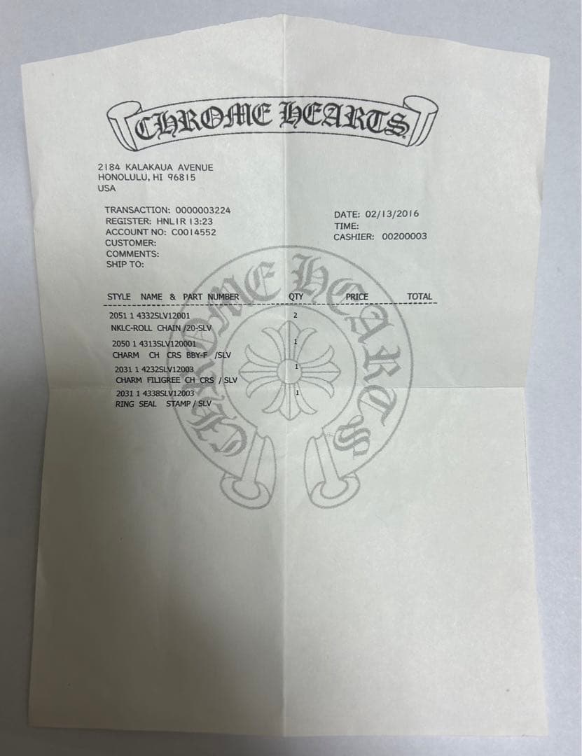 クロムハーツ　ネックレス　3点セット　確実正規品