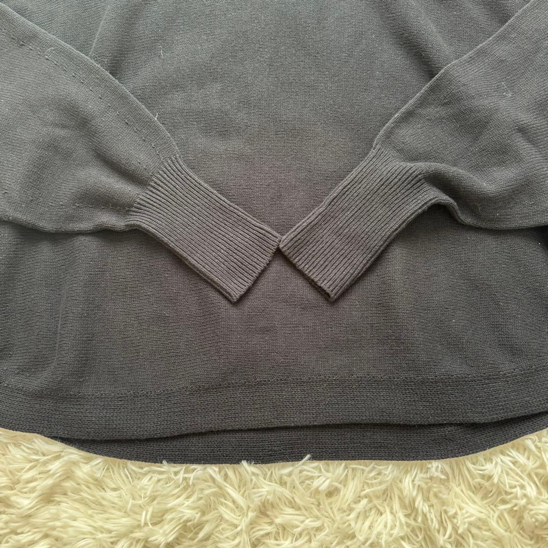 25SS✨スピックアンドスパン バルキーヤーンドルマンロングリブニット 黒