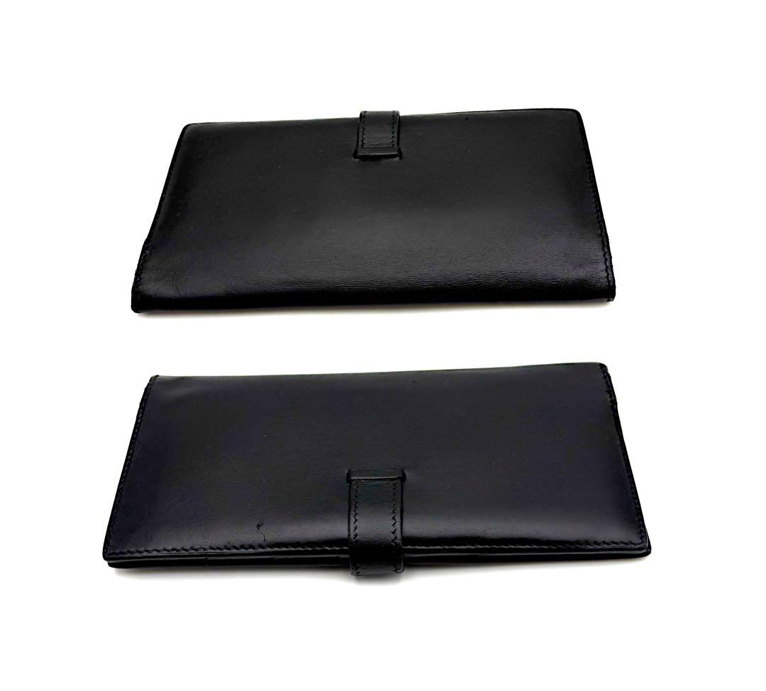 HERMES エルメス ベアン デュプリ 三つ折り 黒 ブラック 財布 長財布