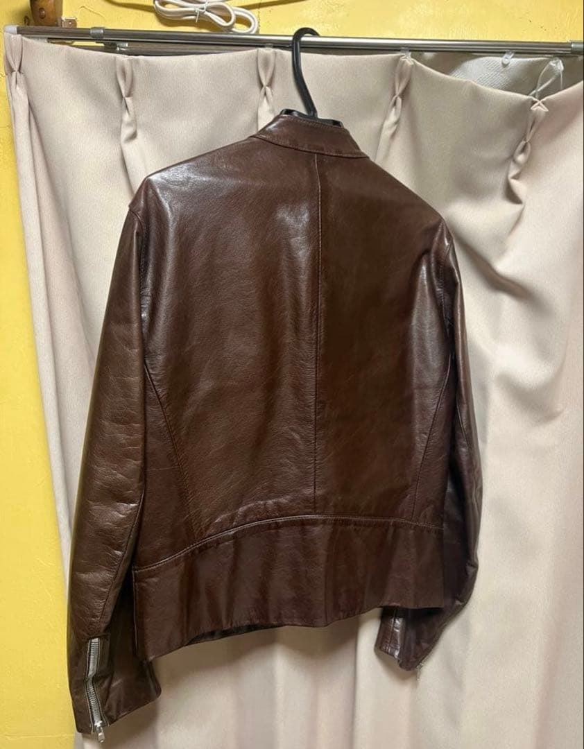 マルジェラ　レザー　ライダース　八の字　ブラウン　46 本人期　2006年