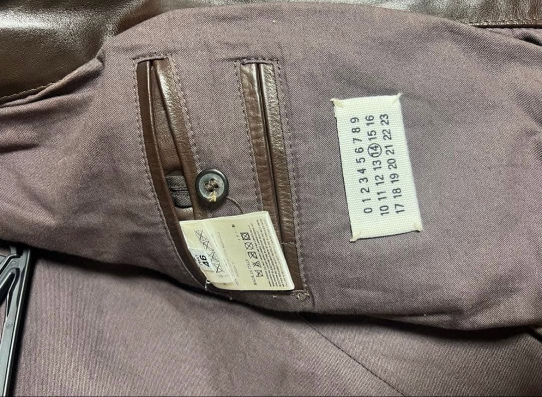 マルジェラ　レザー　ライダース　八の字　ブラウン　46 本人期　2006年