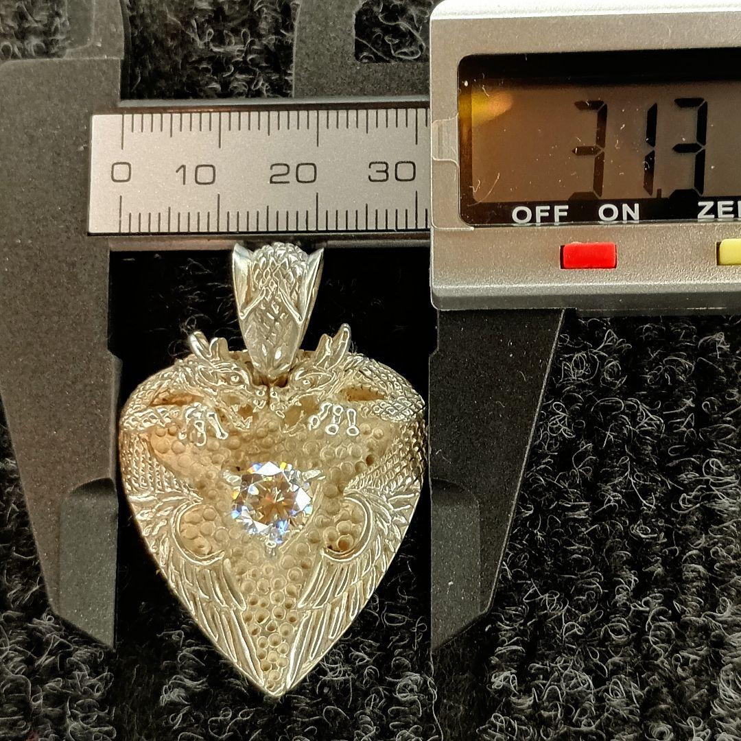 シルバー 925 銀製 15.6g ネックレス トップ ペンダント ドラゴン