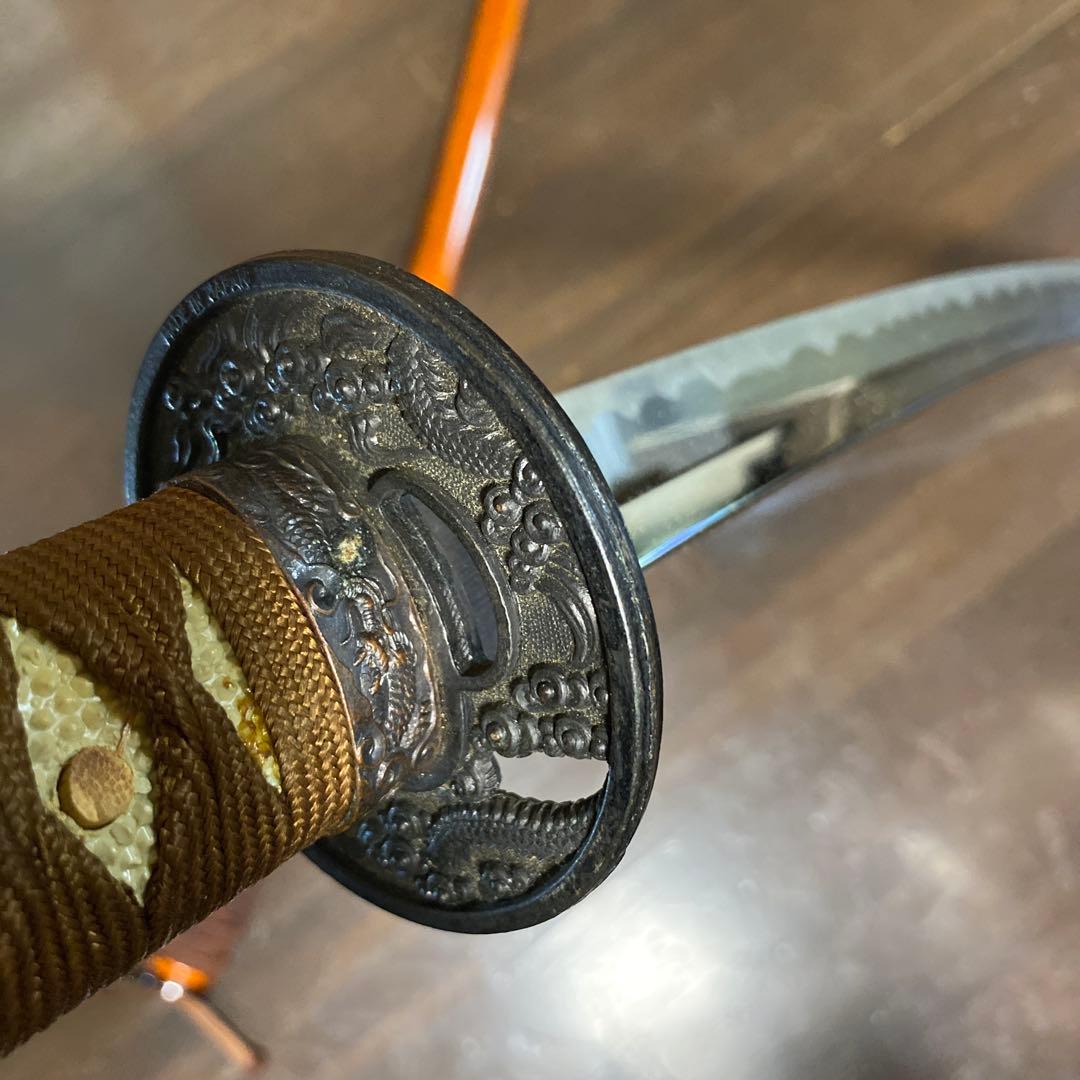 模造刀 茶柄 雲龍楕円鍔 梨地呂鞘