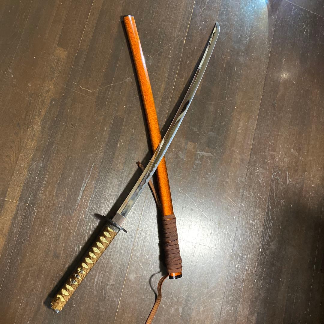 模造刀 茶柄 雲龍楕円鍔 梨地呂鞘