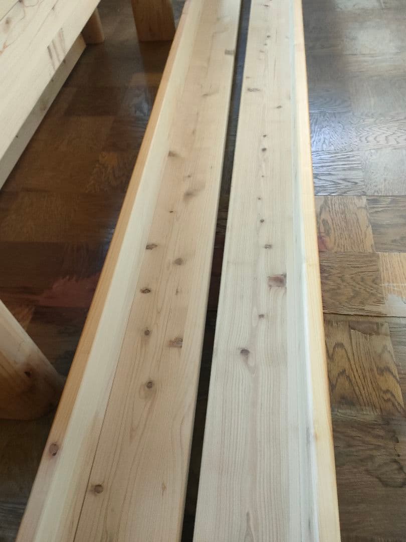 【引取：兵庫県西宮市】ひのき100％でがっしりした木製すのこベッド セミダブル