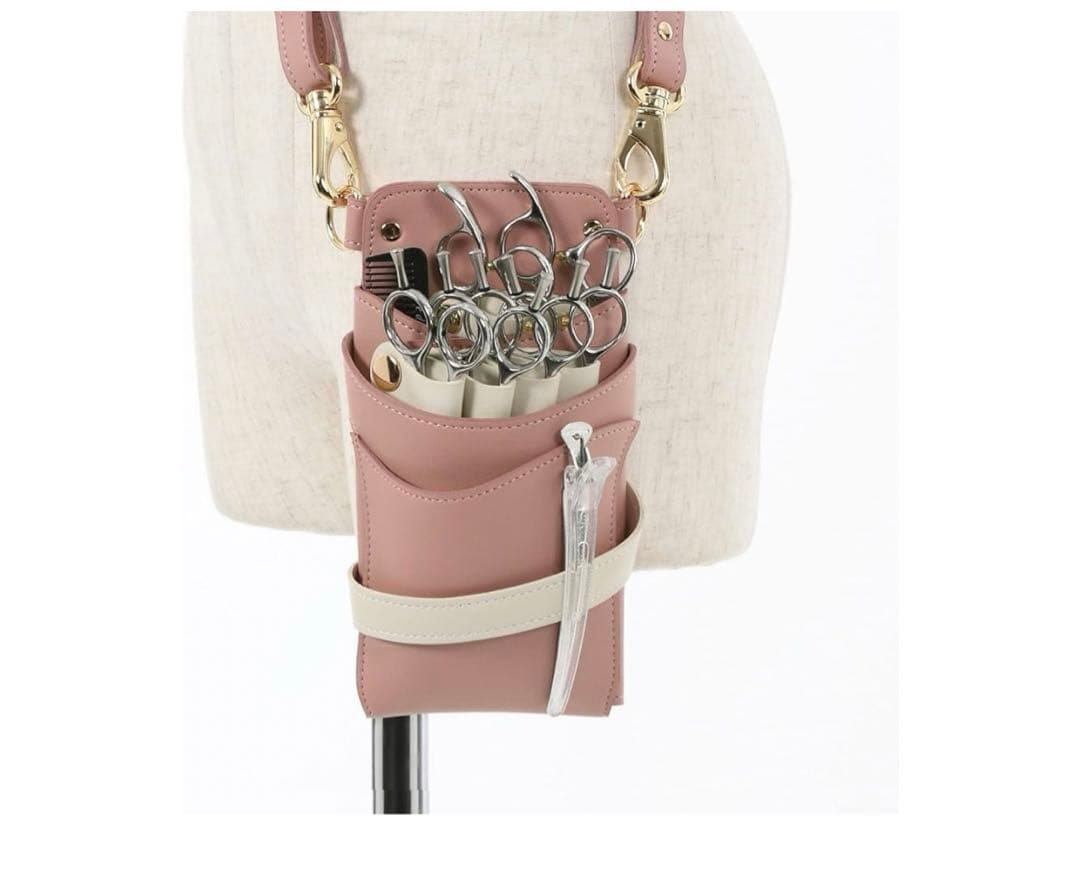 G756 シエーナno.361ピンク×アイボリーシザーケース美容師トリマー理容師