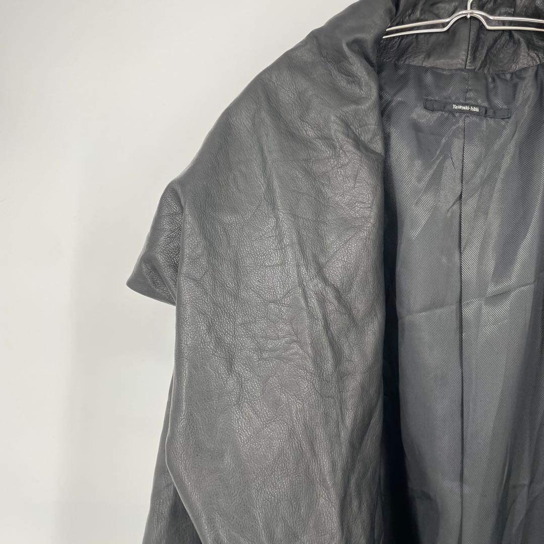 ヤスユキイシイ　レザーコート　M　ラムレザー